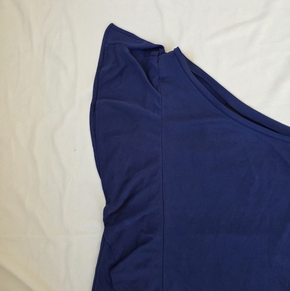 ✨ Mossimo One-Shoulder Ruffle Sleeve Top – Indigo – Size Small ✨ - Picture 6 of 12